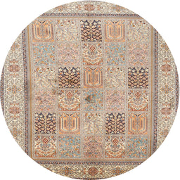 Square Machine Washable Traditional Brown Rug, wshtr996