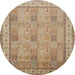 Square Machine Washable Traditional Sienna Brown Rug, wshtr998