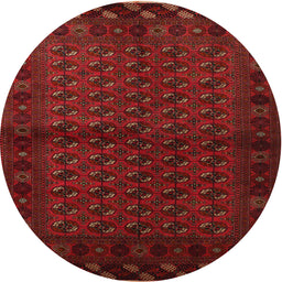 Round Traditional Red Southwestern Rug, tr9