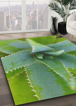 Ahgly Company Indoor Rectangle Plants Leaves Area Rugs, 4' x 6'