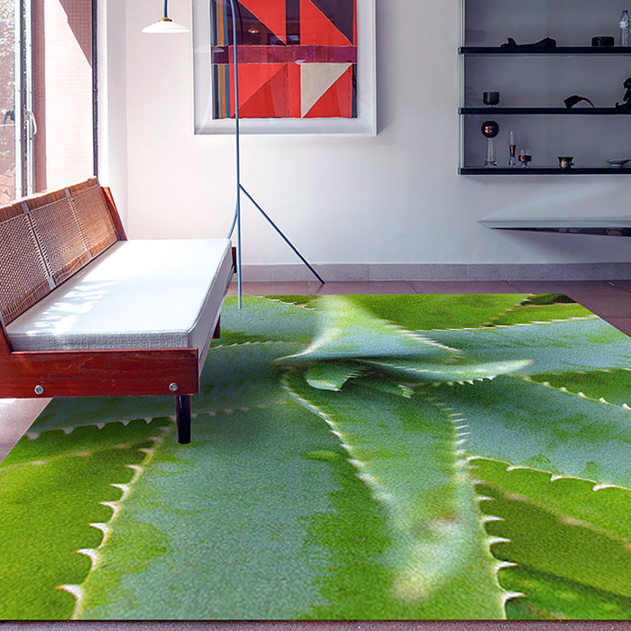 Ahgly Company Indoor Rectangle Plants Leaves Area Rugs, 7' x 9'