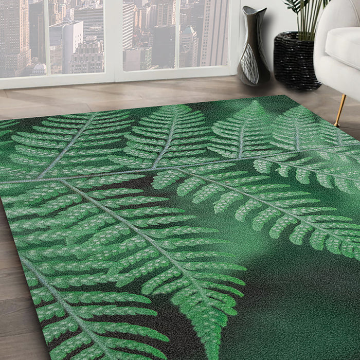 Ahgly Company Indoor Rectangle Plants Leaves Area Rugs, 4' x 6'