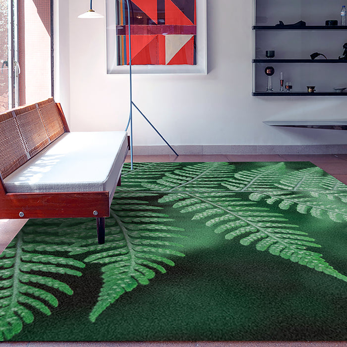 Ahgly Company Indoor Rectangle Plants Leaves Area Rugs, 7' x 9'