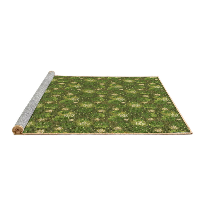 Sideview of Machine Washable Transitional Pistachio Green Rug, wshpat1brn