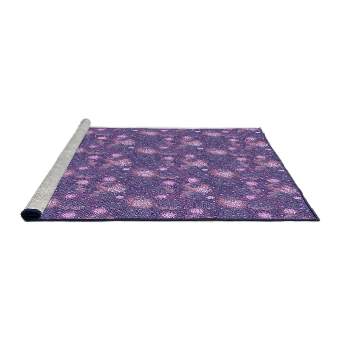 Sideview of Machine Washable Transitional Lilac Purple Rug, wshpat1pur