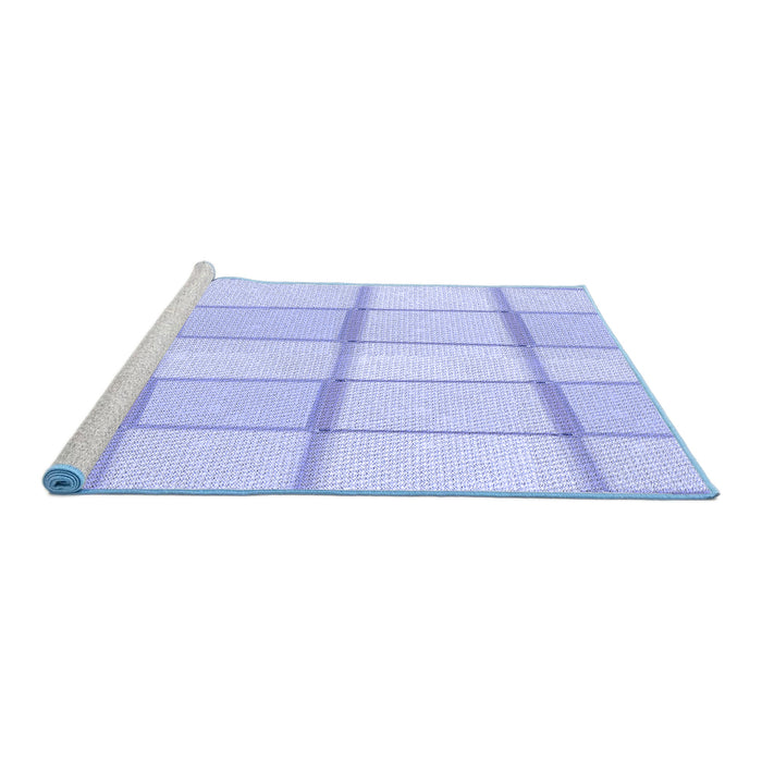 Sideview of Machine Washable Transitional Blue Rug, wshpat10blu