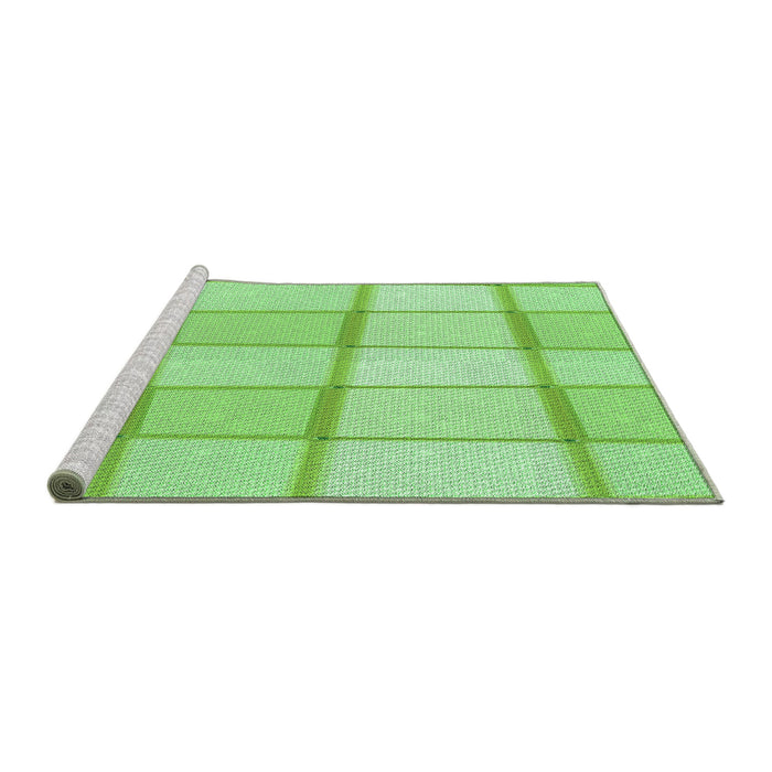 Sideview of Machine Washable Transitional Green Rug, wshpat10grn