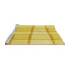 Sideview of Machine Washable Transitional Yellow Rug, wshpat10yw