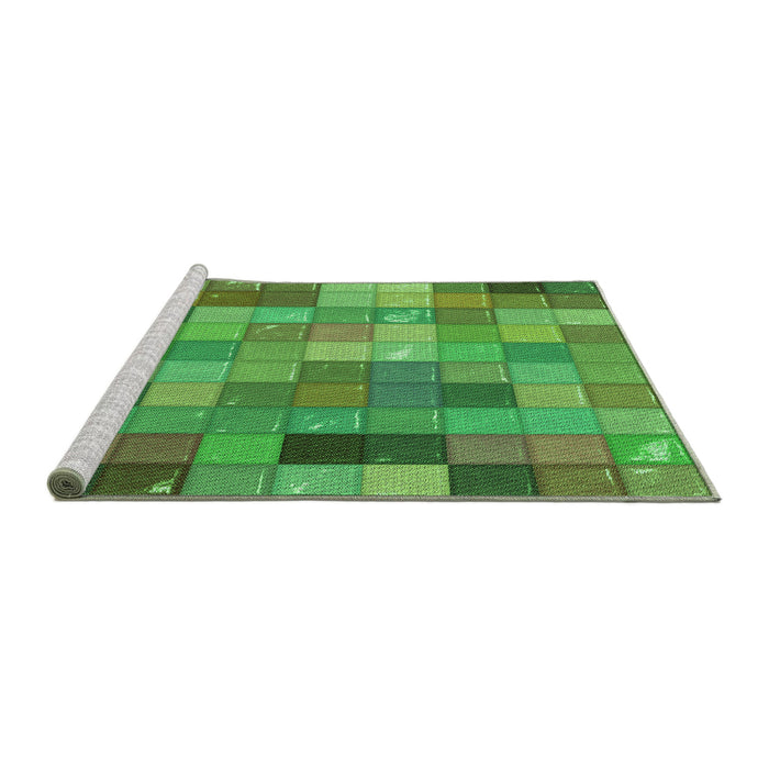 Sideview of Machine Washable Transitional Dark Lime Green Rug, wshpat100grn