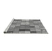 Sideview of Machine Washable Transitional Smokey Gray Rug, wshpat100gry