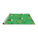 Sideview of Machine Washable Transitional Neon Green Rug, wshpat1000grn