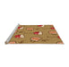 Sideview of Machine Washable Transitional Yellow Rug, wshpat1000org