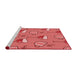 Sideview of Machine Washable Transitional Red Rug, wshpat1000rd