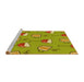 Sideview of Machine Washable Transitional Dark Golden Brown Rug, wshpat1000yw