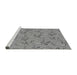 Sideview of Machine Washable Transitional Dark Gray Rug, wshpat1001gry