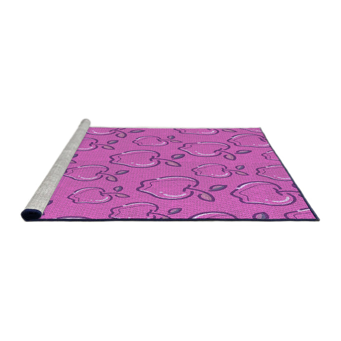 Sideview of Machine Washable Transitional Bright Neon Pink Purple Rug, wshpat1001pur