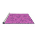 Sideview of Machine Washable Transitional Bright Neon Pink Purple Rug, wshpat1001pur