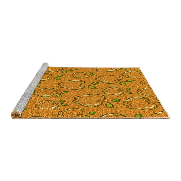 Sideview of Machine Washable Transitional Dark Orange Rug, wshpat1001yw