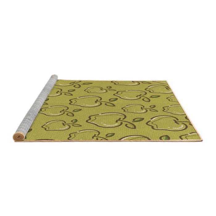 Sideview of Machine Washable Transitional Golden Brown Yellow Rug, wshpat1002brn