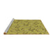 Sideview of Machine Washable Transitional Golden Brown Yellow Rug, wshpat1002brn