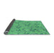 Thickness of Patterned Lime Mint Green Rug, pat1002lblu