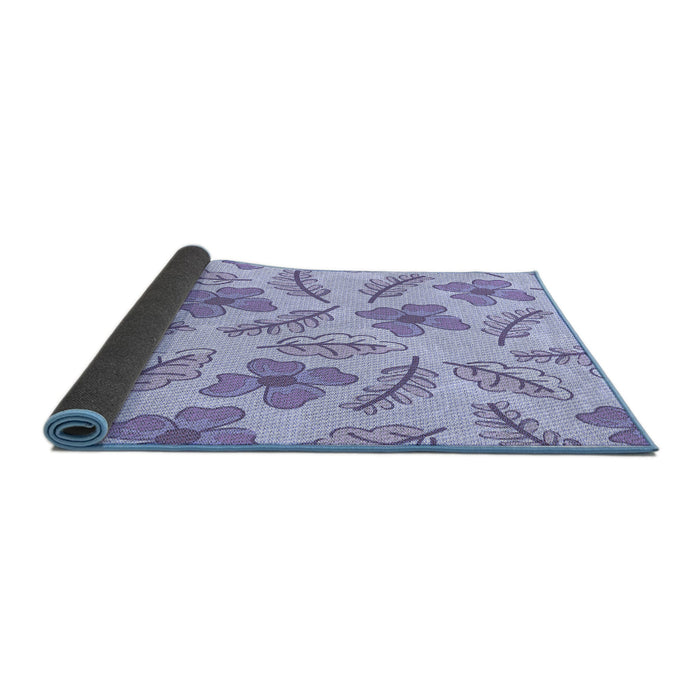 Thickness of Patterned Purple Rug, pat1003blu