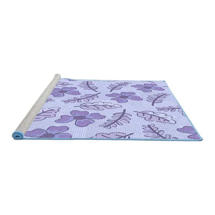 Sideview of Machine Washable Transitional Purple Rug, wshpat1003blu
