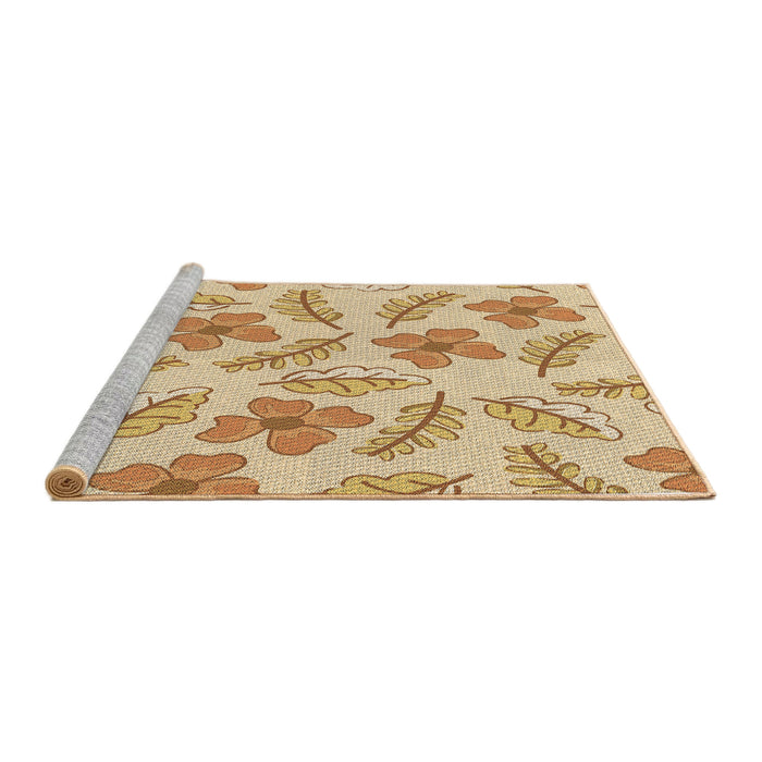 Sideview of Machine Washable Transitional Orange Rug, wshpat1003brn