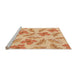 Sideview of Machine Washable Transitional Neon Orange Rug, wshpat1003org