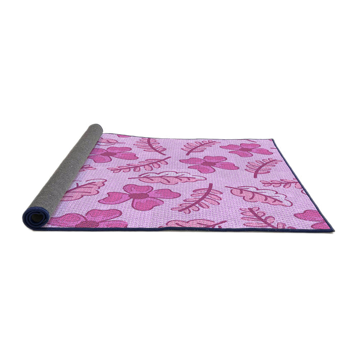 Thickness of Patterned Blossom Pink Rug, pat1003pur