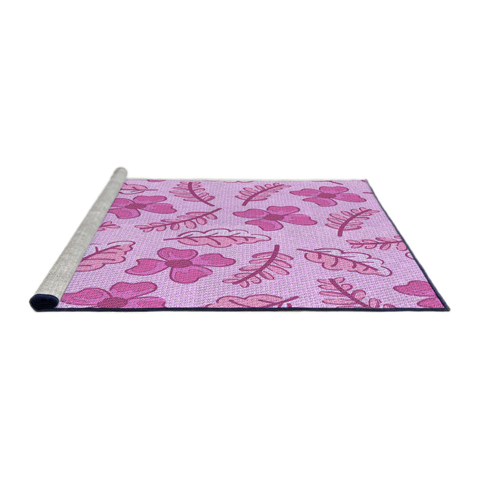 Sideview of Machine Washable Transitional Blossom Pink Rug, wshpat1003pur