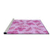 Sideview of Machine Washable Transitional Blossom Pink Rug, wshpat1003pur