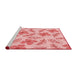 Sideview of Machine Washable Transitional Red Rug, wshpat1003rd