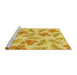 Sideview of Machine Washable Transitional Bold Yellow Rug, wshpat1003yw