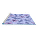 Sideview of Machine Washable Transitional Medium Slate Blue Rug, wshpat1004blu