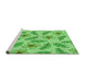 Sideview of Machine Washable Transitional Emerald Green Rug, wshpat1004grn