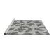 Sideview of Machine Washable Transitional Platinum Silver Gray Rug, wshpat1004gry