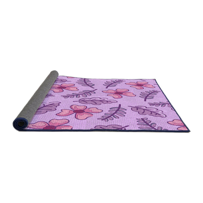 Thickness of Patterned Blossom Pink Rug, pat1004pur