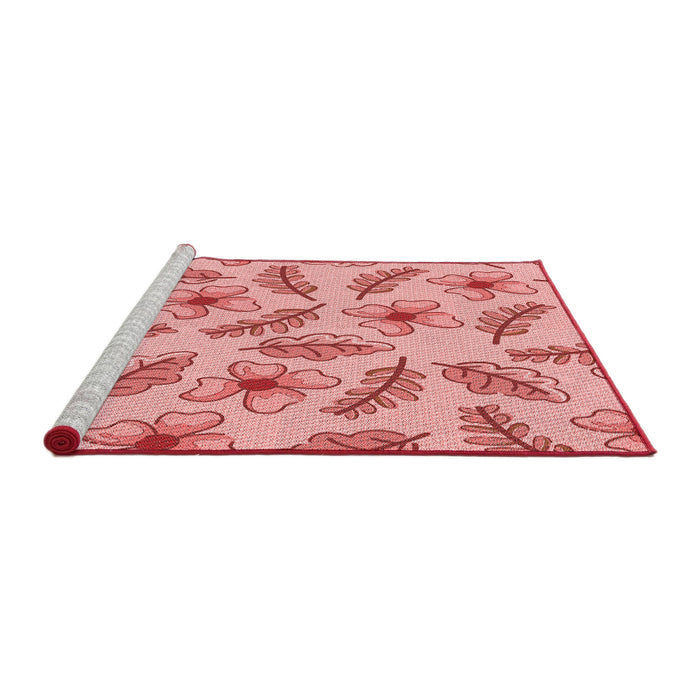 Sideview of Machine Washable Transitional Red Rug, wshpat1004rd