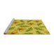 Sideview of Machine Washable Transitional Yellow Rug, wshpat1004yw