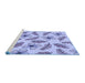 Sideview of Machine Washable Transitional Slate Blue Rug, wshpat1005blu