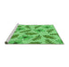 Sideview of Machine Washable Transitional Green Rug, wshpat1005grn