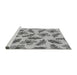 Sideview of Machine Washable Transitional Smokey Gray Rug, wshpat1005gry