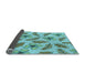 Thickness of Patterned Earth Green Rug, pat1005lblu