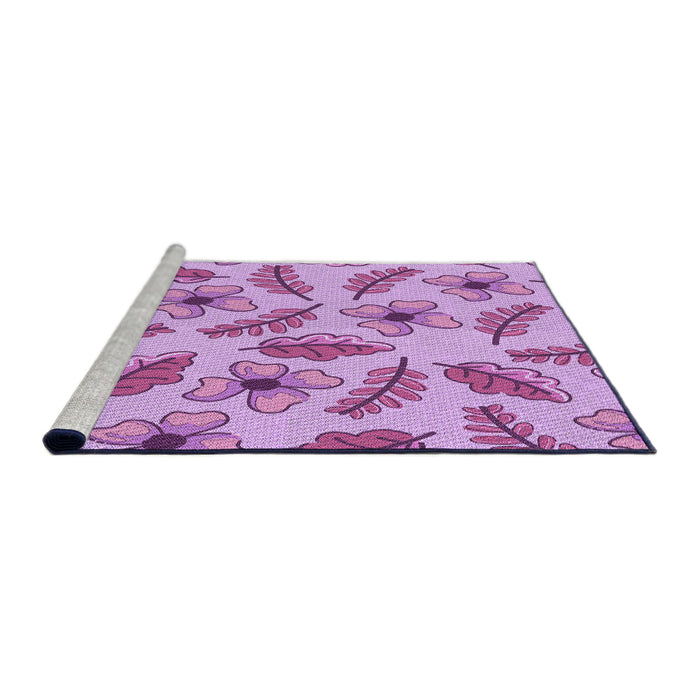 Sideview of Machine Washable Transitional Orchid Purple Rug, wshpat1005pur