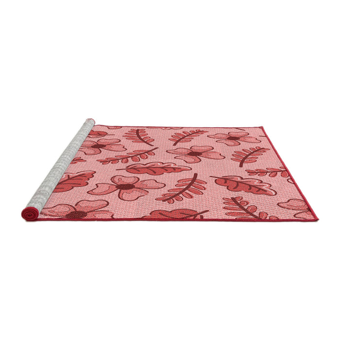 Sideview of Machine Washable Transitional Pastel Pink Rug, wshpat1005rd