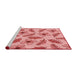 Sideview of Machine Washable Transitional Pastel Pink Rug, wshpat1005rd