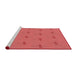 Sideview of Machine Washable Transitional Red Rug, wshpat1006rd