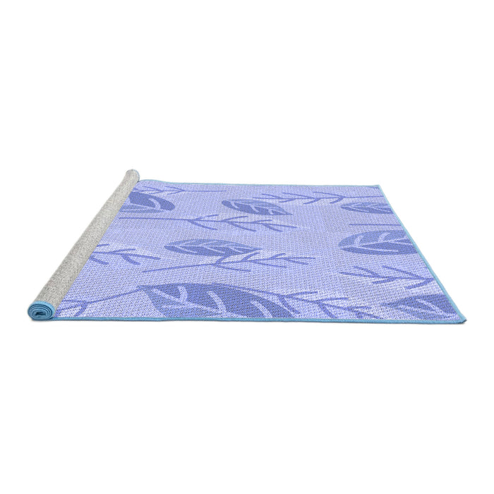 Sideview of Machine Washable Transitional Sky Blue Rug, wshpat1007blu