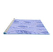 Sideview of Machine Washable Transitional Sky Blue Rug, wshpat1007blu